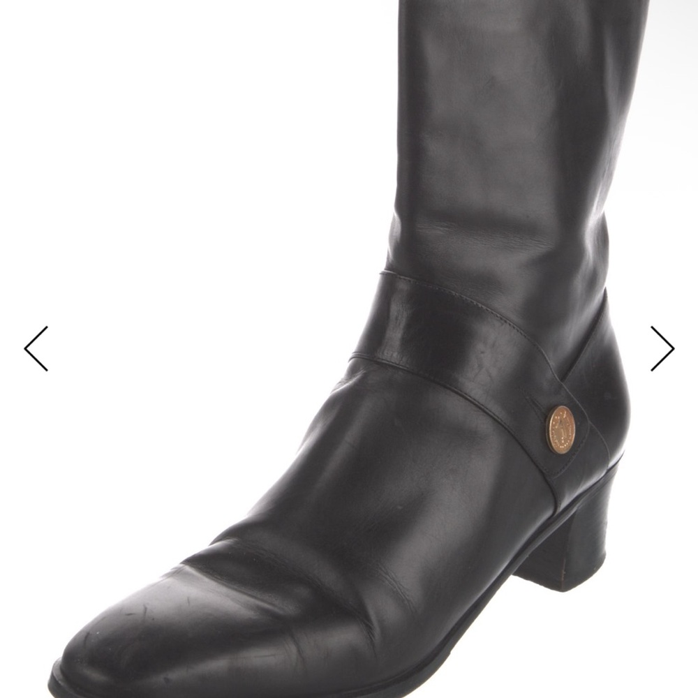 Salvatore Ferragamo Leather Moto Boots